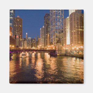 Aimant Chicago, Illinois, Skyline et rivière Chicago à 2