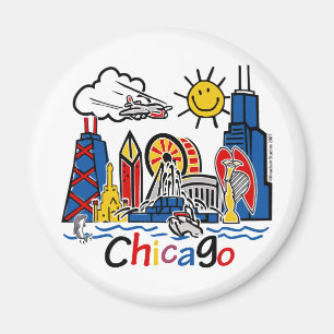 Aimant Chicago Kids Skyline