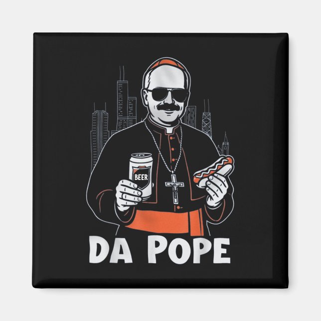 Aimant Chicago Pope Leo Xiv " ; da Pope" ; T-shirt. (Devant)