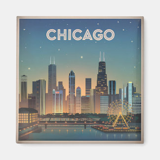 Aimant Chicago USA vintage