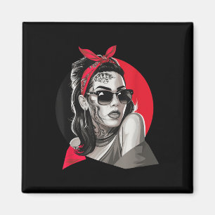 Aimant Chicano Chicana La Raza Barrio Tatouage Art Décès 