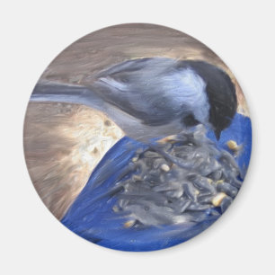 Aimant "Chickadee sur mon genou "