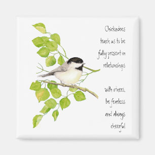 Aimant Chickadee, totem animal, oiseau, nature