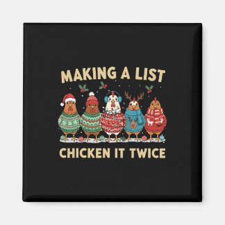 Aimant Chicken Christmas Shirt, Making A List Chicken It 