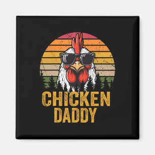 Aimant Chicken Papa Rooster Vintage Pour Papa Farmer Fath