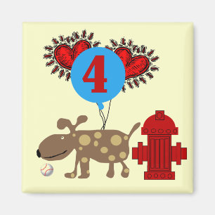 Aimant Chien 4th Birthday Tshirts et cadeaux