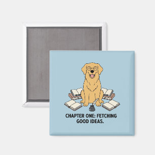 Aimant Chien Adorable Etudiant Retriever Doré Décor Réfri