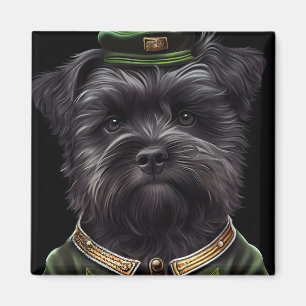 Aimant Chien Affenpinscher en Robe de la Saint Patrick