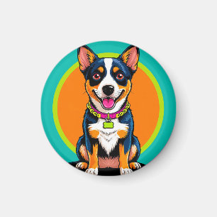 Aimant Chien animé mignon avec collier