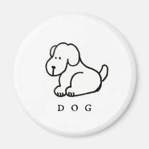 Aimant Chien assis dessin animé drôle