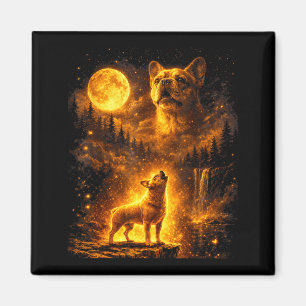 Aimant Chien au clair de lune vintage bouledogue français