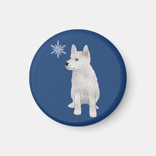 Aimant Chien avec flocon de neige (Devant)