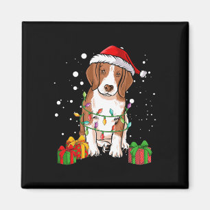 Aimant Chien beagle Noël Arbre Lumières Père Noël Chien X