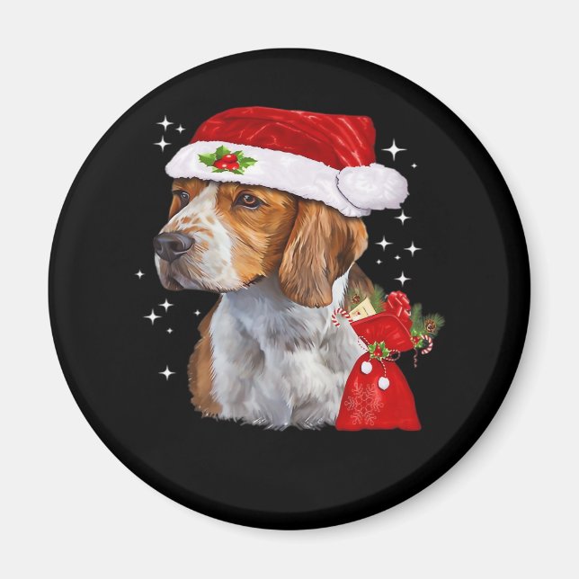 Aimant Chien beagle Noël T Chemise Chien Famille Noël (Devant)