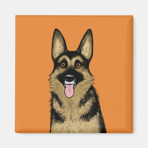 Aimant Chien berger allemand   L'art du mignon animal