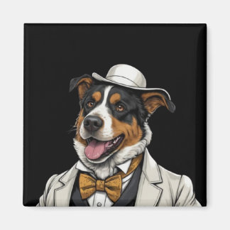 Aimant Chien berger australien amusant en costume