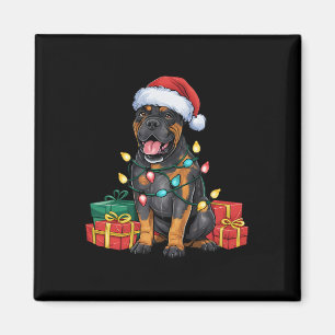 Aimant Chien Cane Corso avec chapeau de Père Noël lumineu
