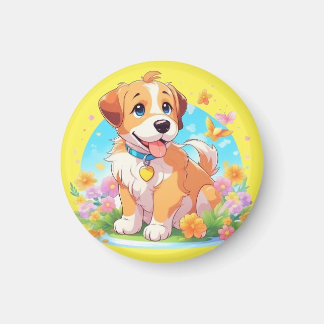 Aimant Chien chiot mignon (Devant)