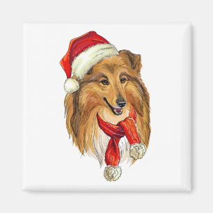 Aimant Chien Colley de Noël