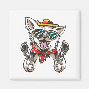 Aimant Chien Cowboy Drôle
