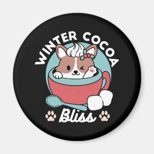 Aimant Chien dans la Mug Festive pour Vibes de vacances -