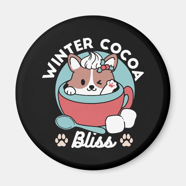 Aimant Chien dans la Mug Festive pour Vibes de vacances - (Devant)