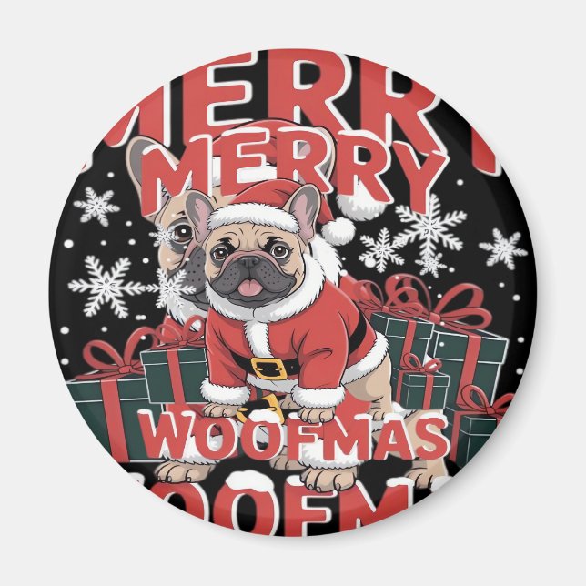 Aimant Chien de Noël Casquette de Chien de Noël (Devant)