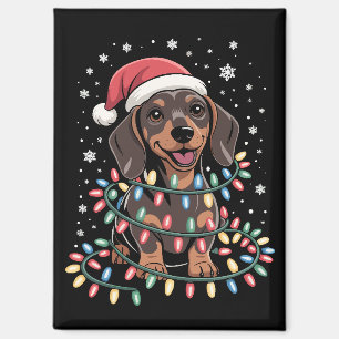 Aimant Chien de Noël Dachshund Père Noël Xmas Wiener