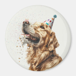 Aimant Chien d'or de l'épreuve d'anniversaire