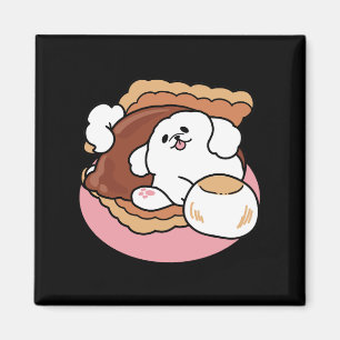 Aimant Chien drôle et design S'more – Pun pour amateur de