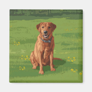 Aimant Chien du Labrador jaune rouge renard