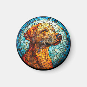 Aimant Chien en mosaïque colorée