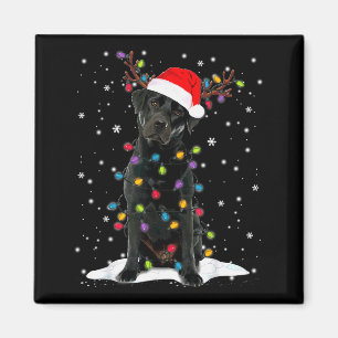 Aimant Chien en pyjama de Noël avec éclairage de sapin de