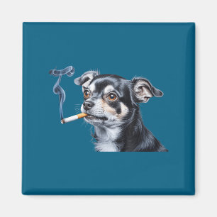 Aimant Chien fumant une cigarette mème drôle de chihuahua