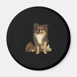Aimant Chien graphique long Haired Chihuahua mignon