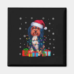 Aimant Chien Havanais Lights Xmas laid Père Noël Havanais