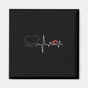 Aimant Chien Heartbeat Amour Pour Chiens Amoureux Bulldog