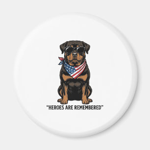 Aimant Chien héros Rottweiler patriotique Design vintage_
