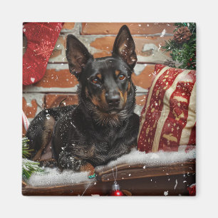 Aimant Chien Kelpie Australien Noël Festif