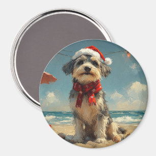 Aimant Chien Louveteau Noël Vintage Plage