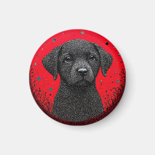 Aimant Chien noir fantaisiste