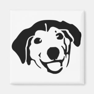 Aimant Chien noir souriant