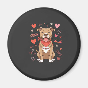 Aimant Chien Pitbull de la Saint-Valentin XOXO Design d'a