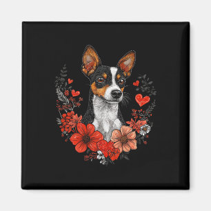 Aimant Chien Rat Terrier de la Saint-Valentin