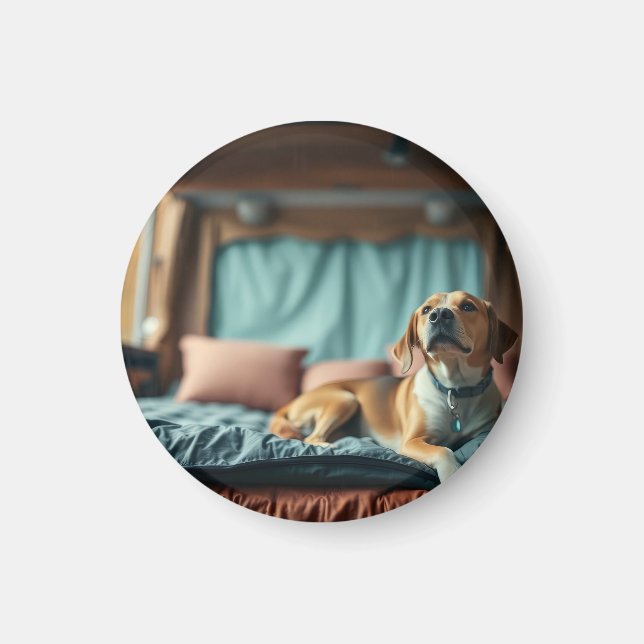 Aimant Chien sur Lit (Devant)