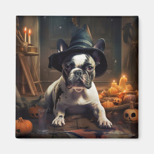 Aimant Chien-taureau Citrouille Halloween effrayant