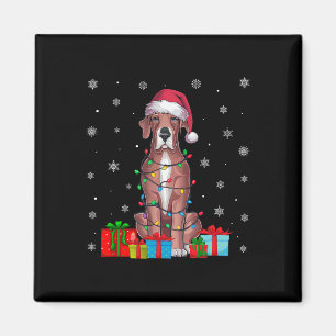 Aimant Chien Vilain Noël Lumières Santa Hat Grand Chien D