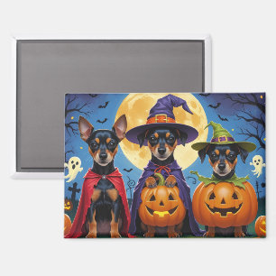 Aimant Chiens Affenpinscher Citrouille Halloween Drôle