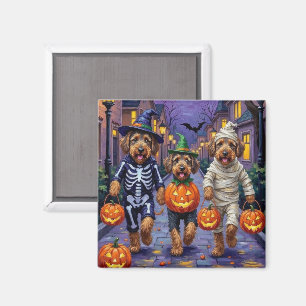 Aimant Chiens Airedale Terrier Trick-or-Treating Hallowee