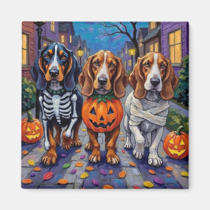 Aimant Chiens Basset Hound faisant Trick-or-Treating pour